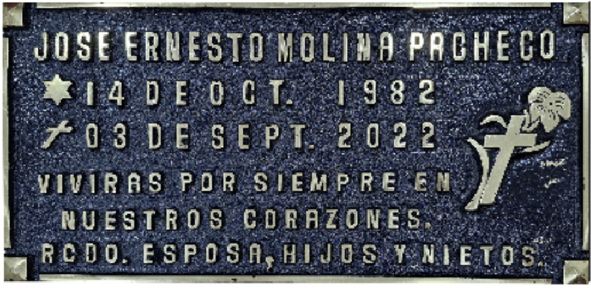 Placa nueva de bronce